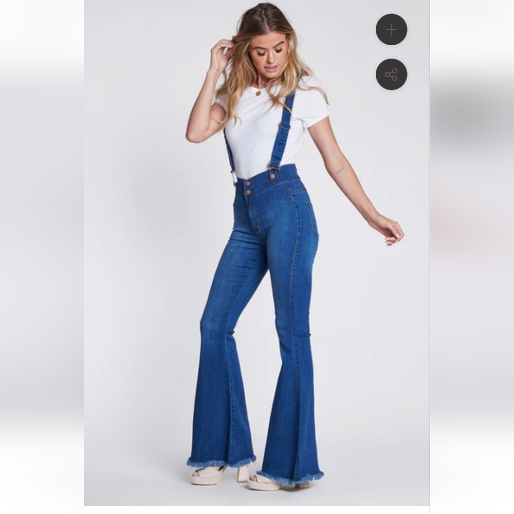 Suspender Flare Jeans Gritty Soul Boutique Size M